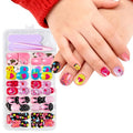 120Pcs 10 Packs Cute Short Press on Nails for Girls 5 Styles 12 Sizes Press on Nails for Kids Press ons with Heart Cactus Solid Color Designs Full Cover Acrylic Nails for Little Girl Gift DIY Manicure