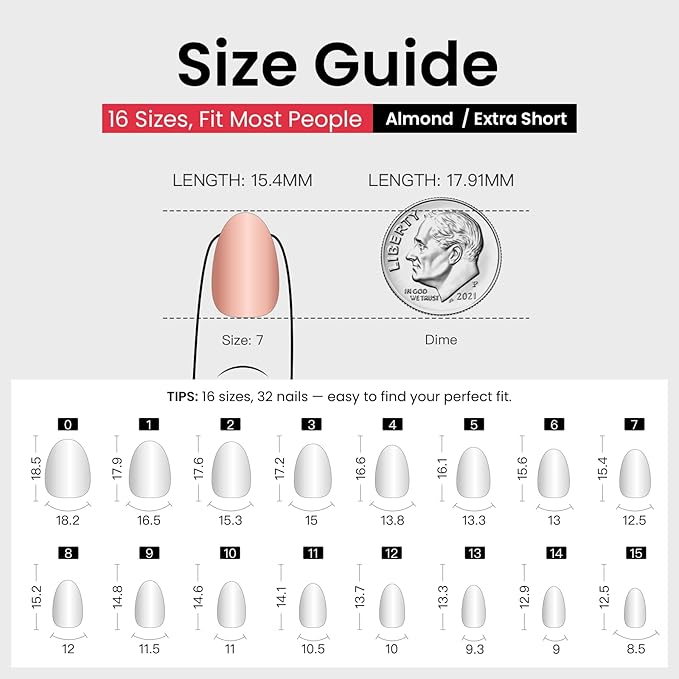 CurvLife Soft Gel Almond Extra Short Press On Nails, Long-Lasting Reusable Fake Nails Kit with Glue & Tabs, 30pcs Salon-Quality Stick On Nails for Women At-Home Manicure (Spring Chirp)