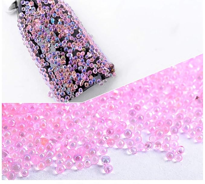 Nail Art 3D Micro Rhinestone Crystal Glass Mini Beads Manicures DIY Glitter Caviar Decoration Tips 6 Colors