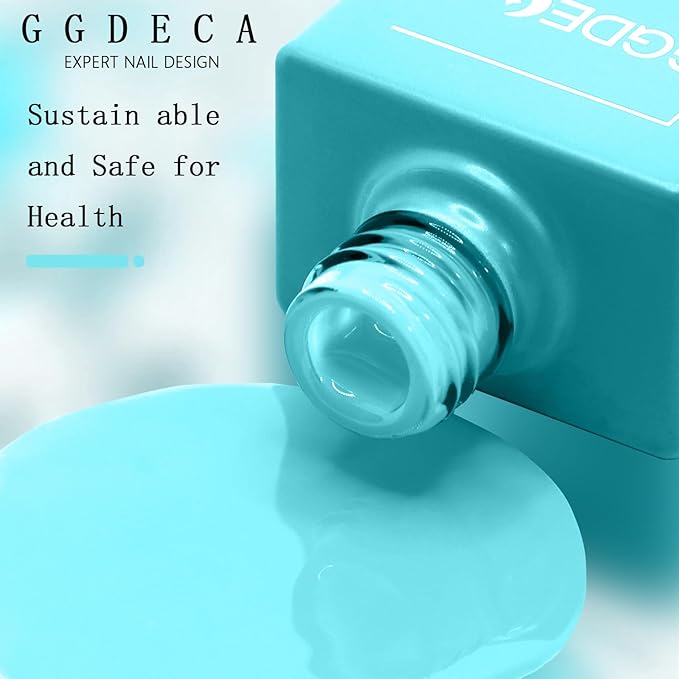 15ML Pastel Blue Gel Nail Polish, Light Blue Gel Polish, Same Color Same Bottle,High Gloss U V Soak Off Nail,DIY Sparkle Manicure Salon
