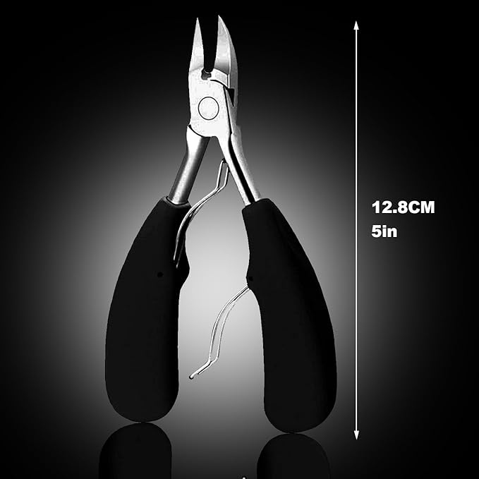 Ingrown Toenail Tool Kit (10PCS), Premium Nail Treatment Foot Tool, Used for Thick Nails and Ingrown Toenails, Heavy Professional Podiatrist Toe nail Set(black)