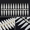 Mezerdoo 240Pcs/Set False Nails Tips Manicure Sharp End False Nails Long Cuspidal Stiletto Nail Tip Clear Black French Salon Acrylic Artificial Fake Nail Display Practice Tools (Natural)