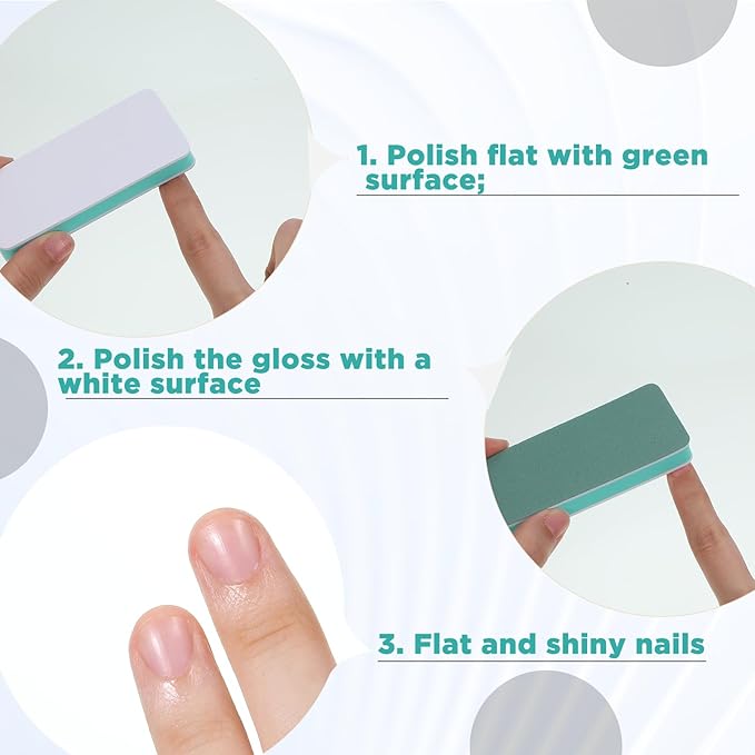20 Pack Nail Buffer Block and Shine Kit, Mini Nail Buffers Smoother Mini Buffer Block Nails File Professional Manicure File Blocks for Polishing Smooth and Shiny Natural Nails (Green, Large)