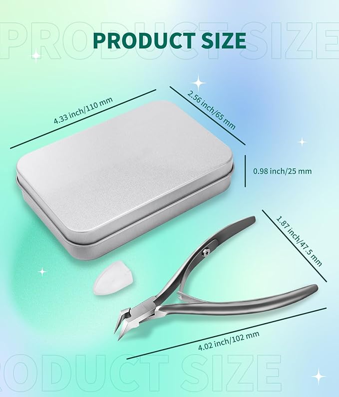 Toenail Clippers - Straight Slanted Blade for Ingrown and Thick Nails, Light Weight Sharp Pointed Tip Toe Nail Cutter, Stainless Steel Heavy Duty Podiatrist Tools for Seniors Men (Silver)