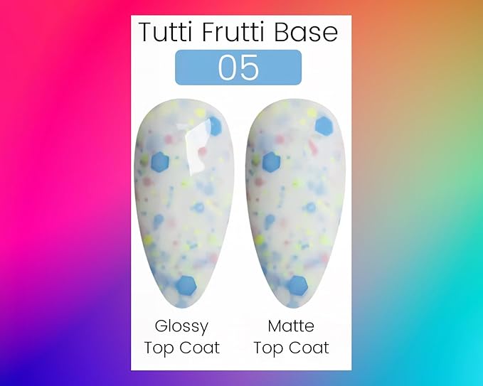 Vanzeig's Tutti-Frutti UV Gel Nail Polish Base | Milky Candy-Dipped | Durable Rubber Base Gel for Press-ons & Natural Nails | 15 ml (05)