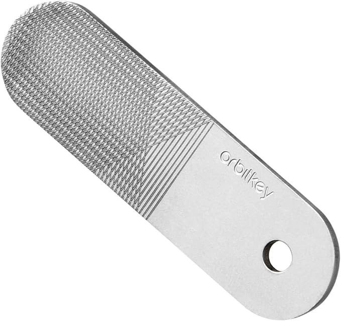 Orbitkey Nail File & Mirror for Key Organizer or Key Ring, Add On | 2-in-1 Compact Beauty Tool Nail File & Mirror | Made with Stainless Steel, Slim and Durable