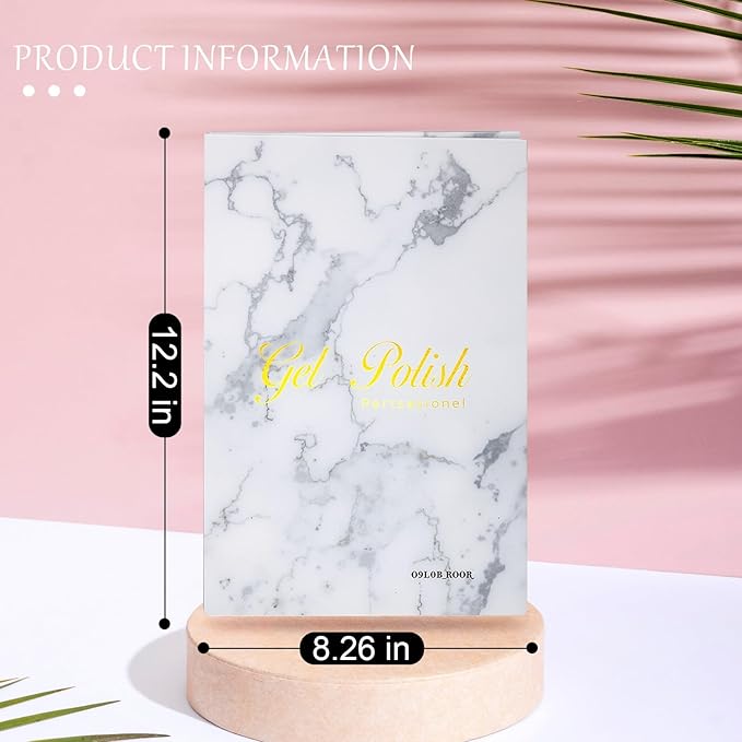 160 Nail Color Display Book with 240 Nail Tips and 1-200 Number Labels, Gel Polish Colors Card Board Professional Color Swatches Book Nail Storage Book