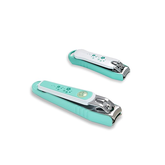 PAFASON Ultra Sharp Nail Clipper Set, 2 Pack Fingernail and Toenail Trimmer Cutter, Stainless Steel, Curved Blade, Sturdy, Nail Catcher, Nail Files for Men and Women