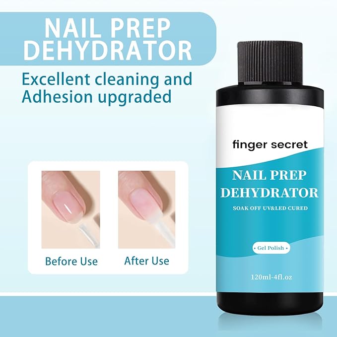 120ml/4floz Nail Prep Dehydrator for Gel Polish, Fast Dry Nail Primer, NaiL Dehydrator for Nails Art Design in Salon or Home Use