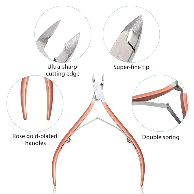 Mudder 3 Packs Cuticle Trimmer Nippers Cutter Tool Stainless Steel Nail Cuticle Scissors Remover with Pointed Blade Scissors Pedicure Manicure Tool for Fingernails and Toenails Nails Care