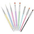 HIGHROCK Nail Art Liner Brushes Pens Dual-Ended Nail Art Point Drill Drawing Brush Pen Manicure Tool Nail Art Design Dotting Pen Tools (8PC)
