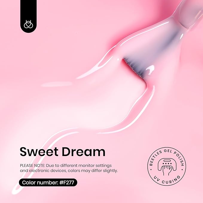Beetles Pink Gel Nail Polish - 15ML Baby Pink Nude Gel Polish Nail Concealer Jelly Sheer Translucent Effect Soak Off UV French Nail Art Design Manicure Gift for Women