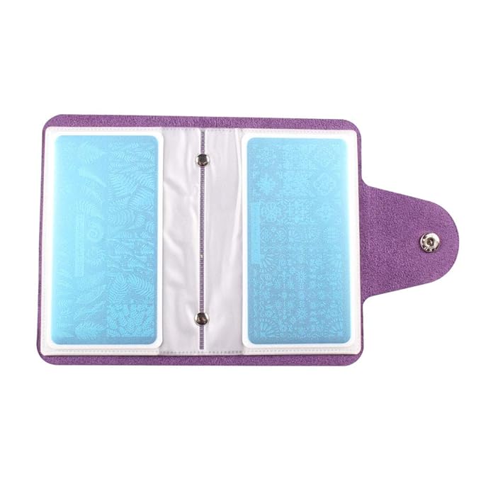 Purple Color Nail Art Stamping Plate and Accessories Organizer For 6X12cm Size Plate Organizer