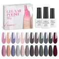 AIMEILI Soak Off Neutral Gel Nail Polish Color for Mother's Day U V LED Nude Brown Pink Red Gel Set Of 12pcs X 8ml - Kit Set 2