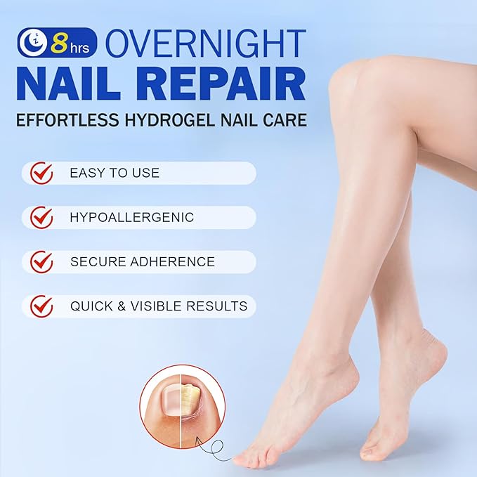 Toenail Fungus Treatment Patches - 21 Pcs Fungal Nail Patches, Extra Strength 8-Hour Formula, for Discolored & Damaged Toenail Care, Overnight Renewal for Men & Women (1 Pack)
