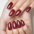 evpct Dark Red Press on Nails Almond Short, Dark Cherry Red Cat Eye Glitter Press on Nails for Women Gift, Soft Gel Press Stick on Nail with Nail Kit, Full Cover, 30Pcs Reusable Acrylic Fake Nails Kit