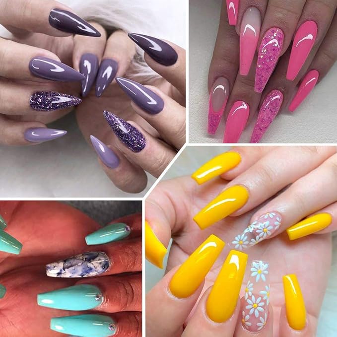 Vishine Poly Nail Extension Gel Kit - 8 Colors, 48W LED UV Lamp, Builder Gel, Slip Solution, Base Top Coat, Rhinestone Nail Manicure Beginner Starter Kit