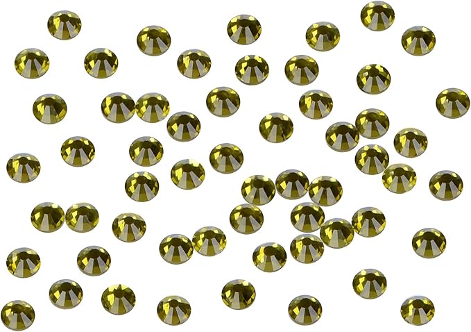 2880PCS Art Nail Rhinestones Non Hotfix Glue Fix Round Crystals Glass Flatback for DIY Jewelry Making with one Picking Pen (ss10 2880pcs, Olivine)