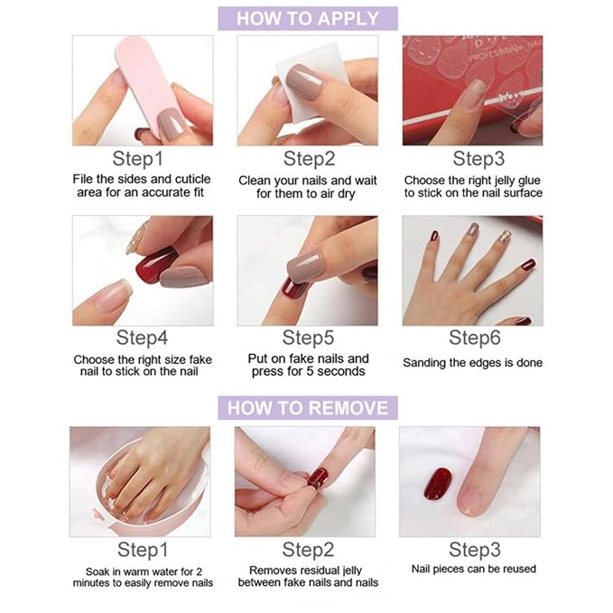 Handmade Square Press on Nails Short Rhinestone French Tip Fake Nails with Luxury 3D Flower Designs Muti-Layer Gel False Nail Full Cover Acrylic Nails Stick on Nail for Wome (Size S)