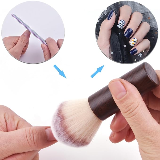 Nail Dust Brush, Nail Art Dust Powder Remover Soft Nail Art Dust Cleaner Brush Manicure Brushes Clean Up Tools for Acrylic Nails