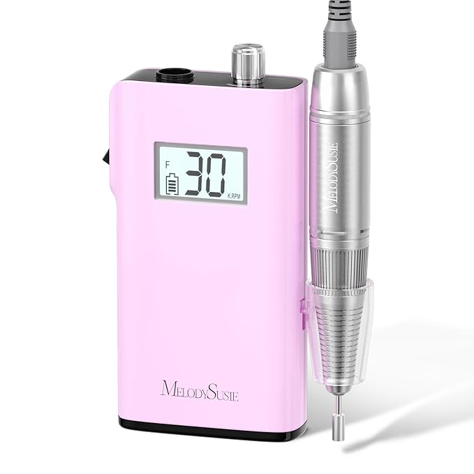 MelodySusie Entry-Level Clip-On Rechargeable Nail Drill, SC320H 30000RPM Popular Classic E-File with LCD Display for Manicure Shaping & Gel Removal, Perfect for Training, Nail Art Practice & Home Use