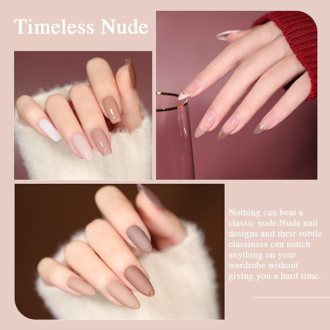 Beautpal Nude Grey Gel Nail Polish Set 10PCS All Seasons Skin Tones Gel Polish Set Neutral Gel Polish Colors Soak Off UV/LED Lamp Needed Salon DIY Manicure Gift Box for Women Girls 7ml