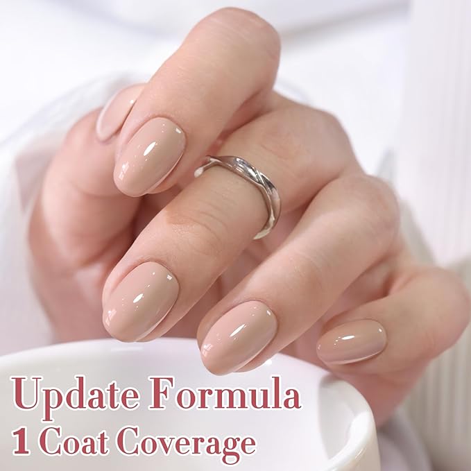 Double Rhythm 0.5 Oz Gel Nail Polish Neutral Natural Same Color Same Bottle Translucent Light Milky Pastel 15ML Manicure French Design Art DIY at Home (Nude-A1214)