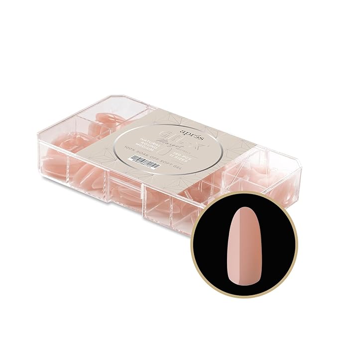 Apres Neutrals Gel-X Margot Box Of Press On Nails, 11 Sizes 00-9, Soft Gel Nail Tip Box (150pcs) (Natural Round Medium, 150)