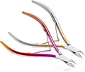 Cuticle Nipper, Polished Coated Durable Trimmer, Nail Clipper with Fine Edge, Comfort Grip Cuticle Cutter and Remover Tool Kit for Nail Care (Yellow+Rose-2 PACK)