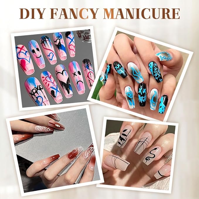 12 Colors Nail Art Pens Set, Nail Art Markers Polish Pen for 3D Nail Art, Drawing Painting Liner Brush for DIY Soccer Football Design, Manicure Tools for Nail Beauty Adornment (1 Set)