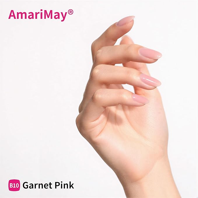 Color Rubber Base Builder Gel, 15ml, Garnet Pink, Sheer Nail Gel, 3-in-1 Soak Off Nail Strengthener UV/LED needed B10.
