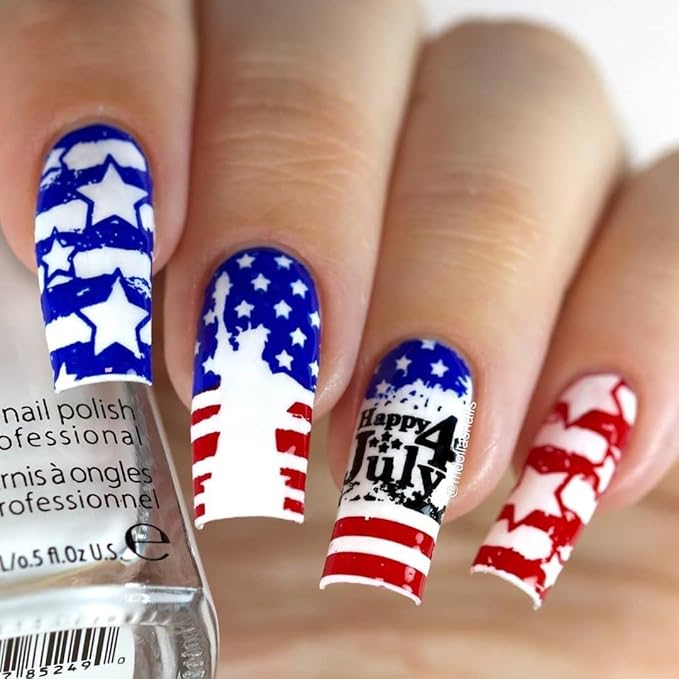 Whats Up Nails - B066 Slice of Americana Stamping Plate for Nail Art Design