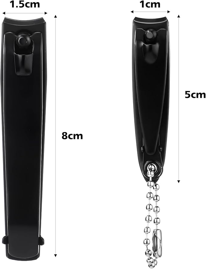 Bememo 12 Pieces Stainless Nail Clippers Set Fingernail and Toenail Clippers Nail Cutter Tool Set for Men and Women(Black)