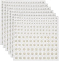 GSHLLO 1980 Pcs Multi Size Adhesive Pearls Flat Back Pearl Stickers Self Adhesive Face Pearls Stick On Body Pearls Makeup Decorative Pearls for Nail Crafts Beige