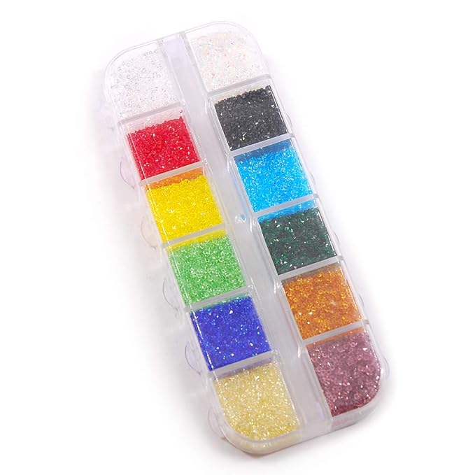 17280Pcs Micro Crystal Strass Glass Nail Art Rhinestones 1.1MM Mini Diamond Manicure DIY Accessories (12 colors)