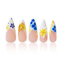 LOVFUL Short French Tip Press on Nails Morning Dew | Handmade Acrylic Press ons| Reusable Fake False Nails | Stiletto Classic Regular 1.3in | H696-S