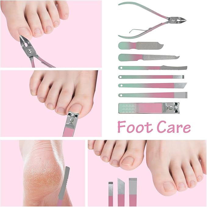 Nail Clippers Set 30 Pcs Professional Grooming Kits, Fingernail and Toenail Clipper Cutters, Ear Wax Removal Kit, Pedicure Tools, Manicure Tools with Luxurious Travel Case