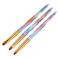 SILPECWEE 3Pcs Nail Art Clean Up Brush, Acrylic Nail Art Brushes, Nail Design Brush Nail Painting Pen Manicure Brush for Dipping Powder, Cleaner, Remove Polish, Builder UV Gel, Makeup