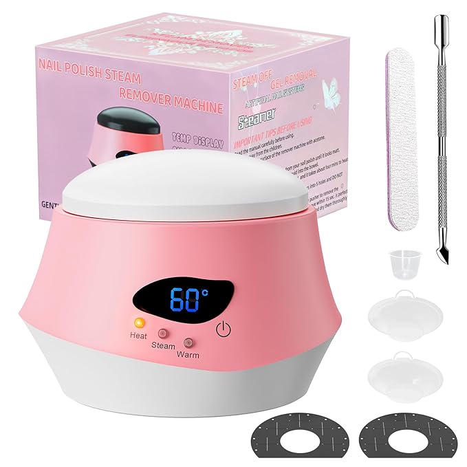 50W Nail Steamer Remover, Professional Bask La Steam Pro Gel Remover, Acetone-proof Gel Nail Polish Remover Machine for Salon and Home