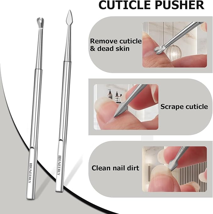 Manicure Set, Nail Cutters Set with Travel Leather Case, Professional Manicure Tools for Thick Nail & Ingrown Nail, Nail Cutters for Men and Women, Silver