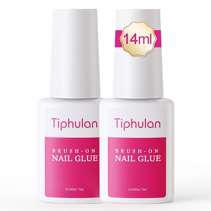14ml Brush On Nail Glue for Press On, Acrylic Nails - Super Strong, Durable & Long-Lasting, Mess Free, Travel Friendly, 0.46 oz(2PCS)