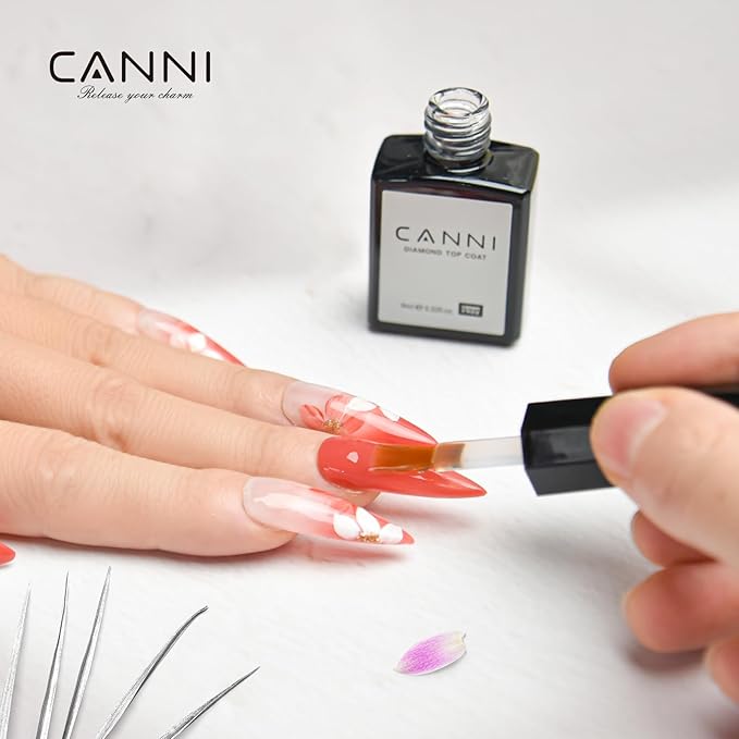 CANNI 2 Pcs 9ml Gel Top Coat Matte Top Gel Polish Set - Shine Finish and Long Lasting, Soak Off LED Nail Lamp Gel DIY Nail Salon Manicure Gifts for Women