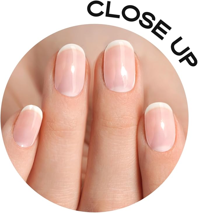 Semi Cured Gel Nail Strips with 30 Pieces - UV Gel Stickers, Manicure Kit, Easy Application Wraps Includes Prep Pads, Nail File, Wooden Stick - UV Light Required (Strong Clear)
