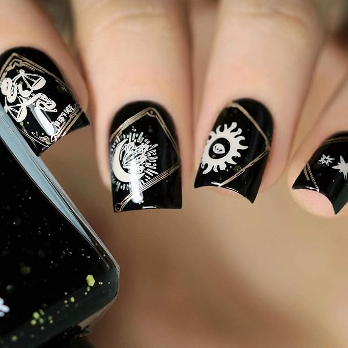 Maniology Sorcery & Spells Nail Stamping Plate Set | Halloween-Themed Designs Bundle for Mystical DIY Manicures – Reusable, Rectangular Stainless Steel Nail Art Templates