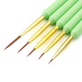 Nail Brush Set for Nail Art Liner Brushes,GSWOI 5Pcs Thin Liner Striping Brush for Nails Gel Polish Painting Designs Elongated Lines -Sizes 7/9/11/15/22mm(Green)