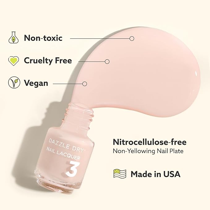 Dazzle Dry Mini Kit 4 Step System - C.E.O., A deep wine red full coverage cream. (5 Piece Kit / 5 Manicures)