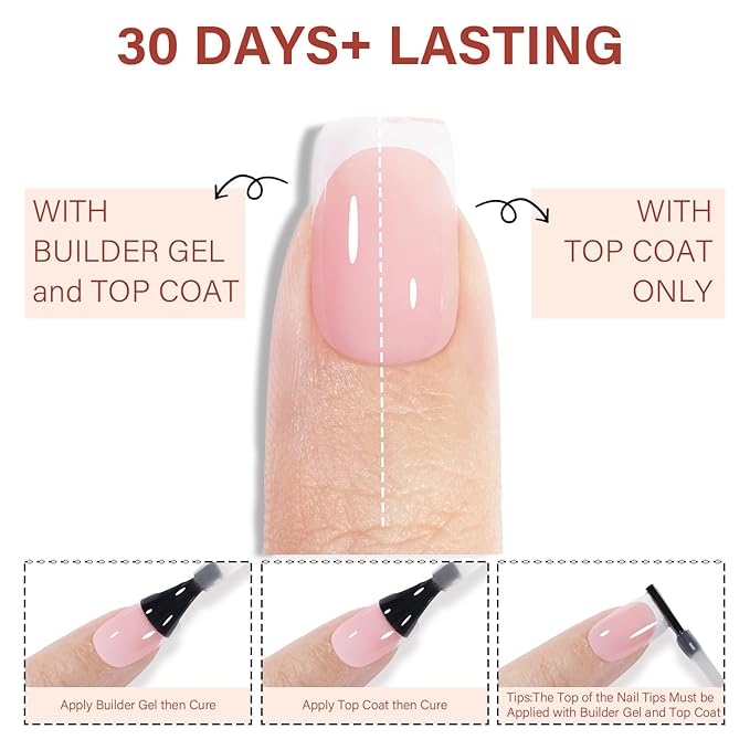 AILLSA Short Square Press On Nails, 192 Pcs Pink French Tip Press On Nails, French Gel Nail Tips, Pre-Applied Primer & Base Coat, No File Need DIY Manicure Fake Nails for Extension Gifts for Women