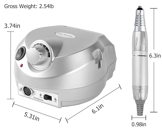30000RPM Electric Nail Drill Machine Efile Professional Nail File for Acrylic Gel Dip Powder Nail, 6 Sanding Bands & 6 Nail Drill Bits for Home Salon Use