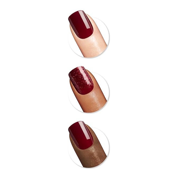Sally Hansen Salon Effects Perfect Press-On Nails | Square Shape | Easy to Apply, Non-Damaging | 30 Nails, Nail Glue, Adhesive Tabs, File | Infra-Red