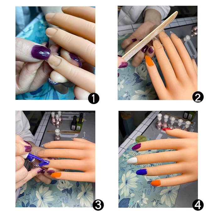 FU SHEN Practice Hand for Acrylic Nails,Mannequin Hands for Nails Practice,Nail Art Hand Nail Training Hand Nail Fake Hand Nail Hand Practice Acrylic Nail Hand 1Pcs Nude Hand